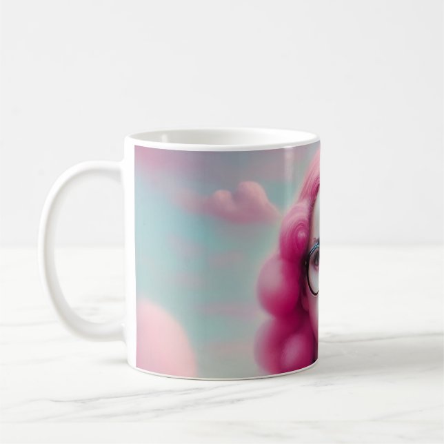 Taza De Café Pelo rosado serio (Izquierda)