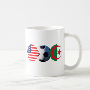 Taza De Café Pelota de fútbol Argelia y Estados Unidos marcan e