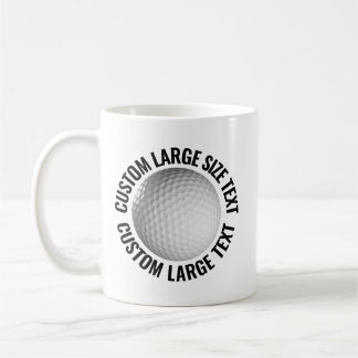 Taza De Café Pelota de Golf con Texto Personalizado Grande 311