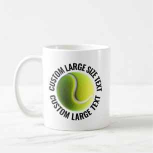 Taza De Café Pelota de tenis de texto personalizado grande 311