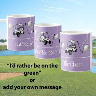 Taza De Café Pelotas de Golf Moradas Divertidas y Mensaje Perso