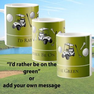 Taza De Café Pelotas de Golf y Carrito de Oro Divertidas con Me