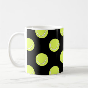 Taza De Café Pelotas de Tenis Patrón Sin Costuras sobre Fondo N