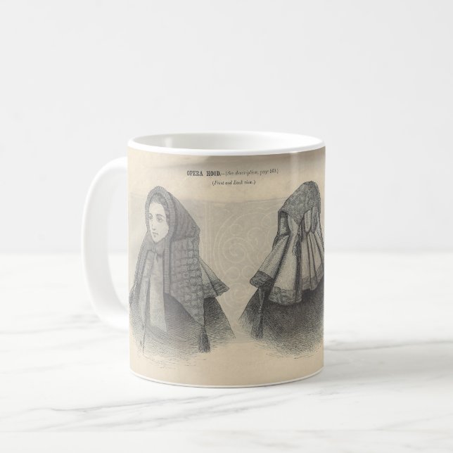 Taza De Café Pelucas de ópera de Godey 1860 (Anverso izquierdo)