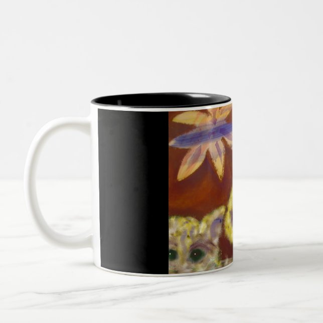 Taza de café peluda adorable de los gatos (Izquierda)