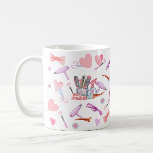 Taza De Café Peluquería acuarela Café Mug (Izquierda)