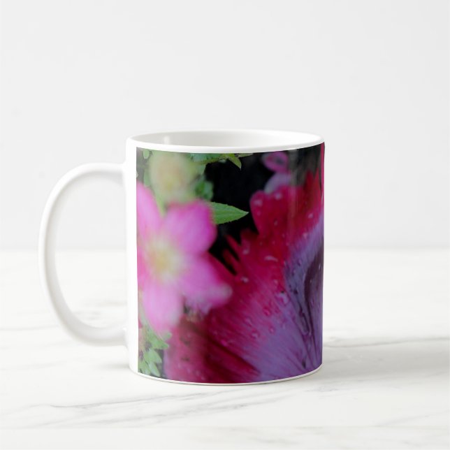 Taza De Café Peluquería Petal y pequeñas flores rosadas (Izquierda)