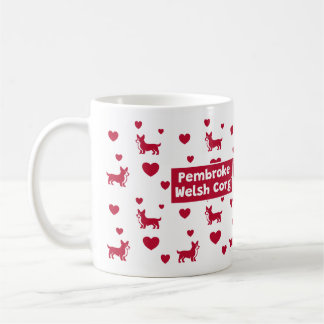 Taza De Café Pembroke Welsh Corgi Mug Con Corazón Rojo