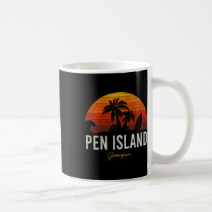 Taza De Café Pen Island Beach Georgia Ga Palms Vacation Surf Su