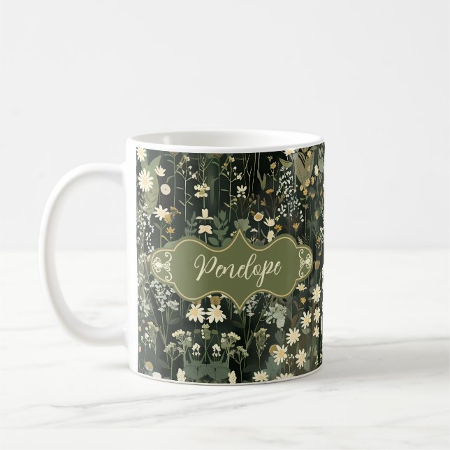 Taza De Café Penelope Dark Daisy Floral (Izquierda)