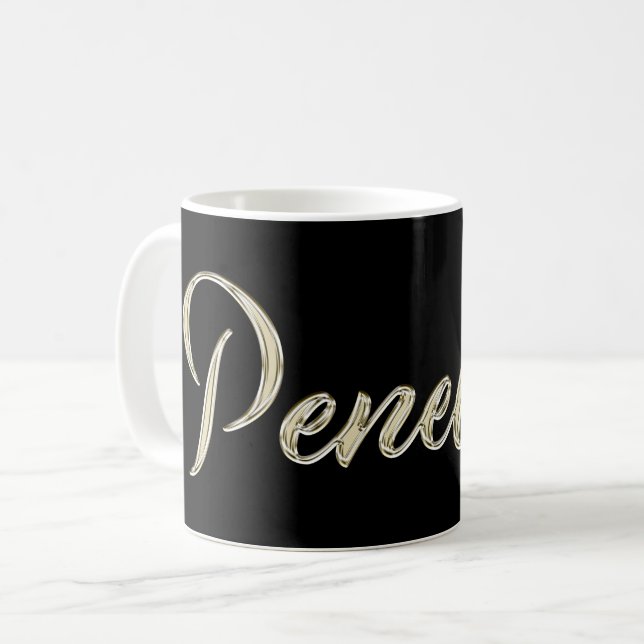 Taza De Café Penelope white gold Handwriting Tasse Kaffeetasse (Anverso izquierdo)