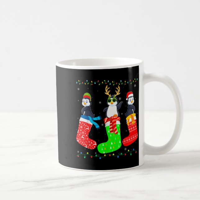 Taza De Café Penguin In Xmas Socks Funny Holiday Ugly Sweater C (Derecha)