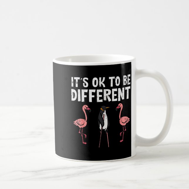 Taza De Café Penguin Its Okay To Be Different Flamingo Men Wome (Derecha)