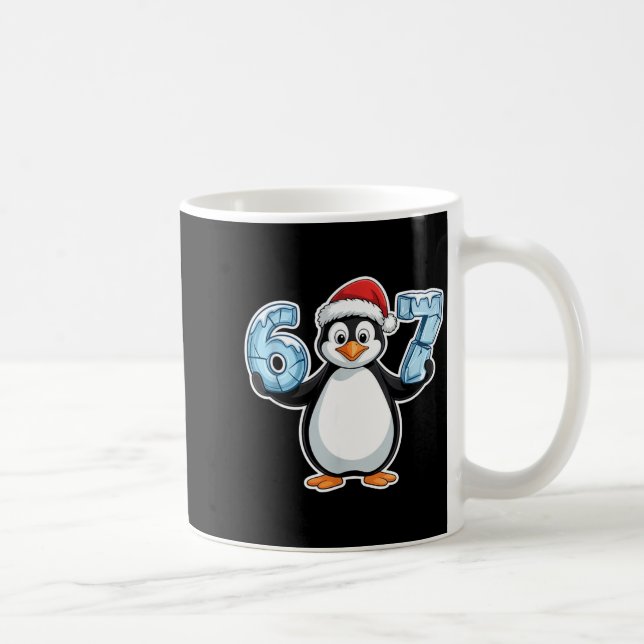 Taza De Café Penguin Santa Hat 67 Icy Numbers Christmas Birthda (Derecha)