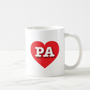 Taza De Café Pennsylvania Red Heart - Amo a PA