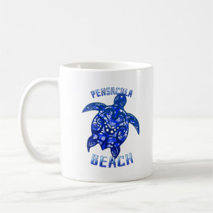 Taza De Café Pensacola Beach Florida Vacaciones Tortuga Tribal