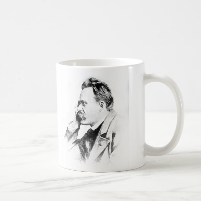 Taza De Café pensador famoso: Friedrich Nietzsche (Derecha)