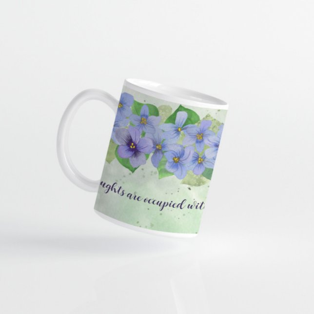 Taza De Café Pensamientos de la flor violeta del amor (Subido por el creador)