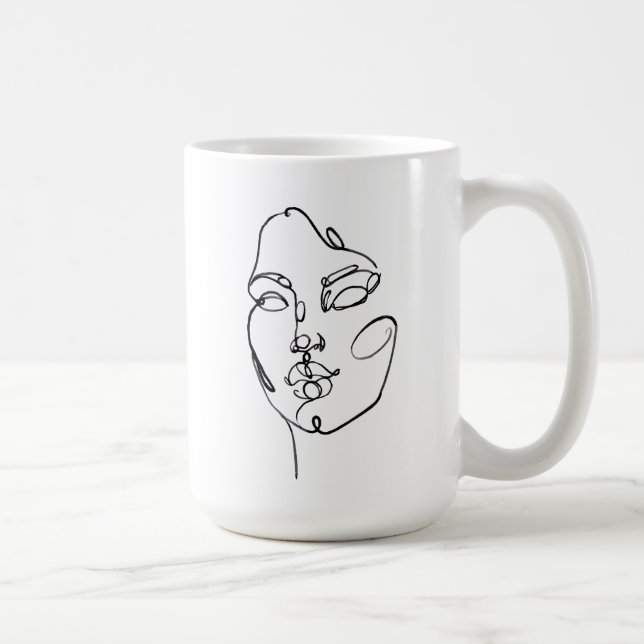 Taza De Café Pensamientos lineales - cara (Derecha)