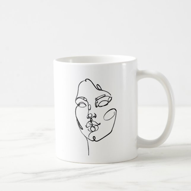 Taza De Café Pensamientos lineales - cara (Derecha)