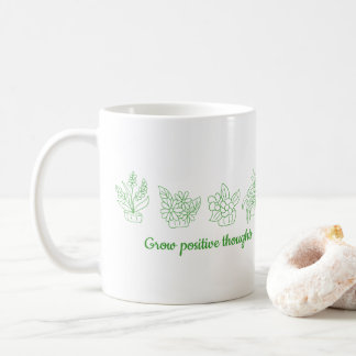 Taza De Café Pensamientos positivos para crecer flores Minimali