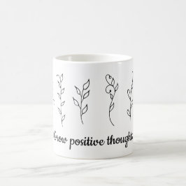 Taza De Café Pensamientos positivos para crecer flores Minimali