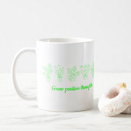 Taza De Café Pensamientos positivos para crecer flores Minimali