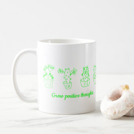 Taza De Café Pensamientos positivos para crecer flores Minimali