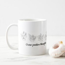 Taza De Café Pensamientos positivos para crecer flores Minimali