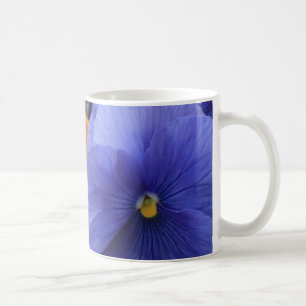 Taza De Café Pensamientos púrpura y naranja con foto floral ver