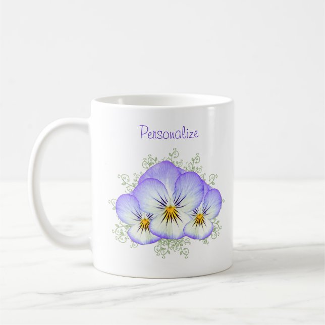 Taza De Café Pensamientos púrpuras con nombre (Izquierda)