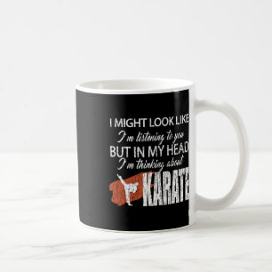 Taza De Café Pensando en Karate Funny Artes Marciales Black Bel