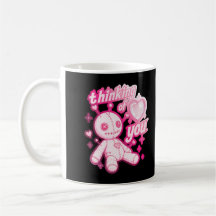 Pensando en ti muñeca Voodoo rosa Gótico Kawaii