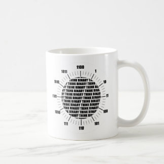 Taza De Café Pensar en el reloj binario (humor geek)