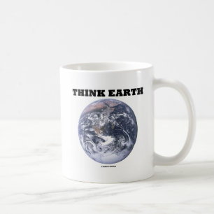 Taza De Café Pensar en la Tierra (Tierra de Mármol Azul)