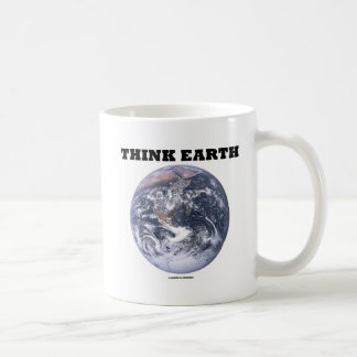 Taza De Café Pensar en la Tierra (Tierra de Mármol Azul)