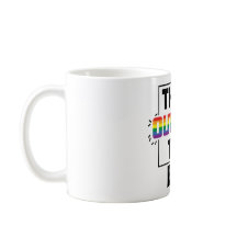 Pensemos fuera de la caja LGBTQIA+ Mug del orgullo