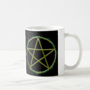 Taza De Café Pentáculo con las hojas