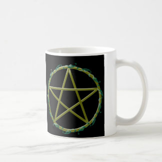 Taza De Café Pentáculo con las hojas