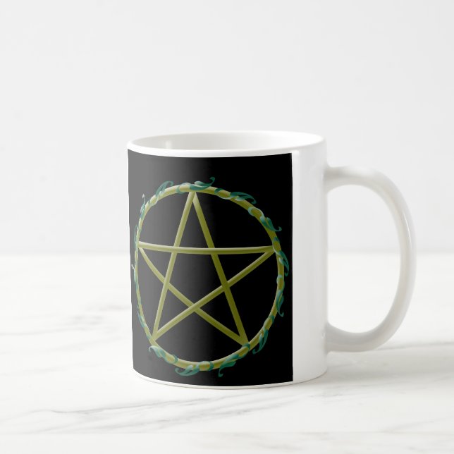 Taza De Café Pentáculo con las hojas (Derecha)
