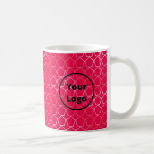 Taza De Café pentagones con logo personalizado en rosa
