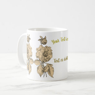 Taza De Café Peonía de oro personalizada
