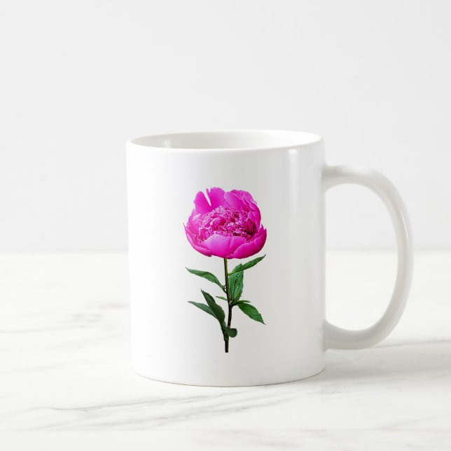 Taza De Café Peonía rosa oscuro (Derecha)