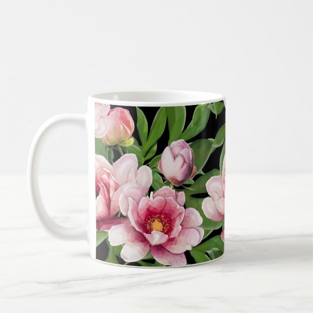 Taza De Café Peonies de polos bajos (Izquierda)