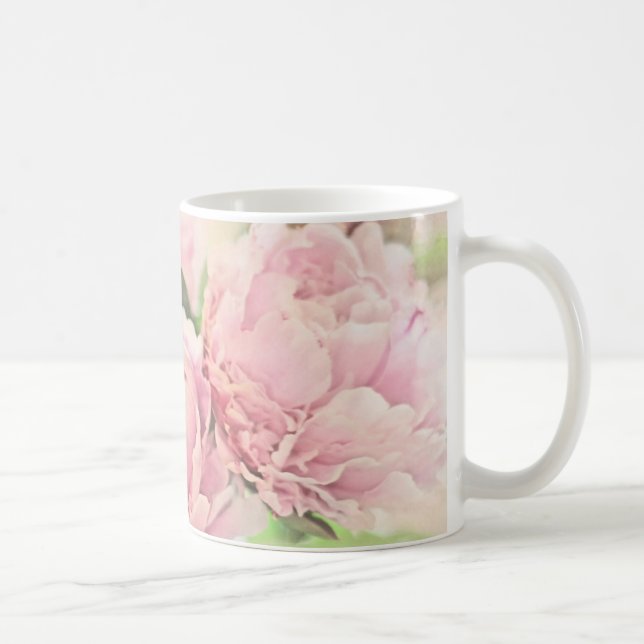 Taza De Café Peonies rosados (Derecha)