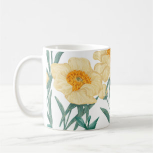 Taza De Café Peony Claire de Lune Plants Seamless Pattern.