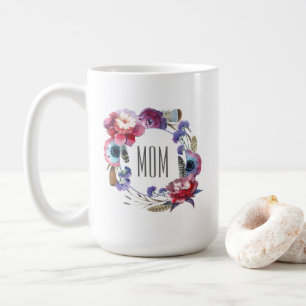 Taza De Café Peony del Wildflower floral con el día de madre d