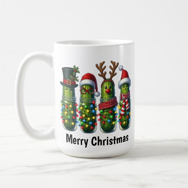 Taza De Café Pepino divertido de Navidad (Izquierda)