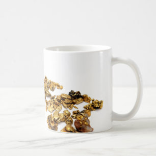 Taza De Café Pepitas de oro en blanco