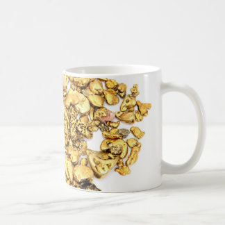 Taza De Café Pepitas de oro en blanco